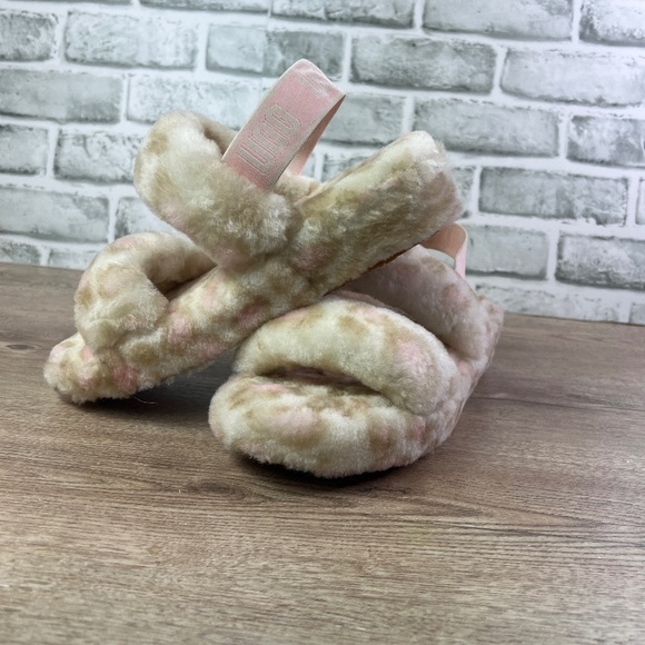 UGG Shoes - UGG Oh Yeah Panther Print‎ Slide Sandal Slippers In White